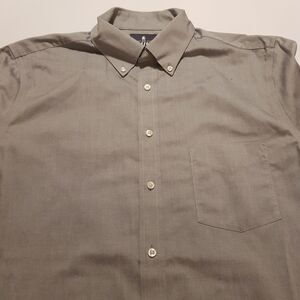 Stafford Non Iron Button Up Oxford Long Sleeve Shirt Mens Gray Size Medium